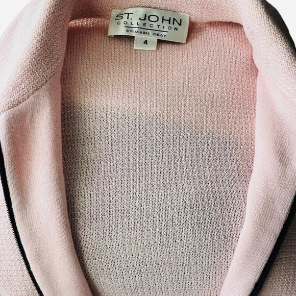 Two-Piece St. John Suit - Pale Pink and Black Jacket PLUS Black Skirt - Size 4 - Picture 14 of 16